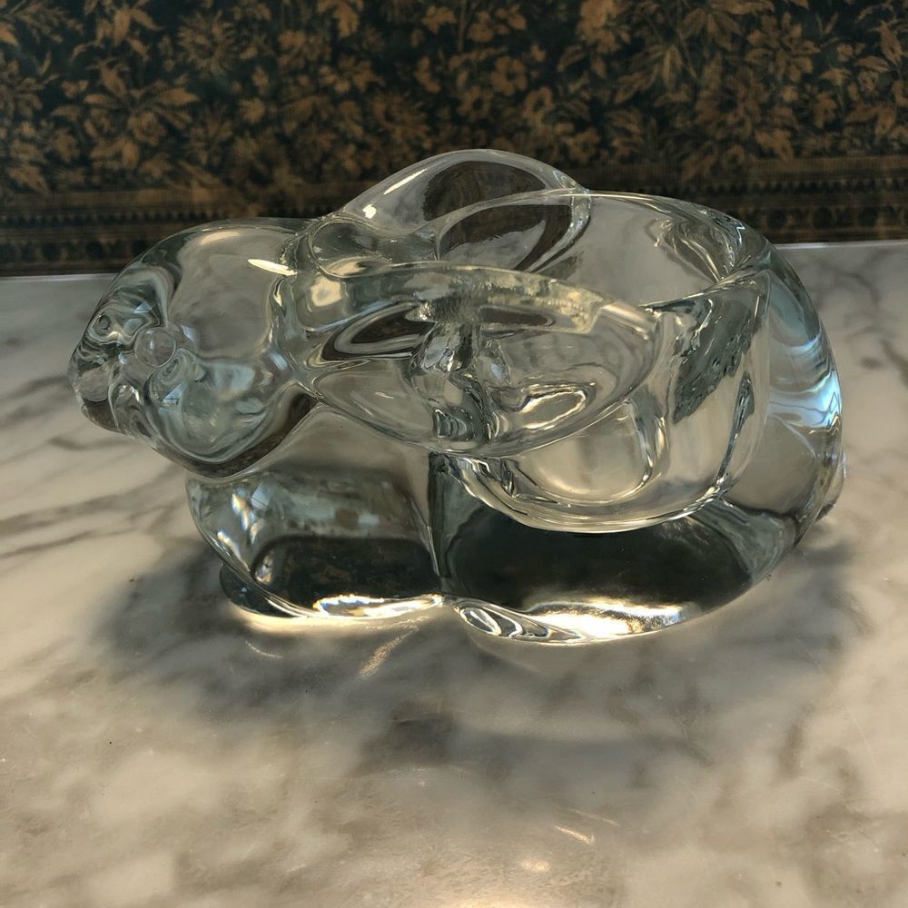 Clear Glass Bunny Rabbit Votive Holder